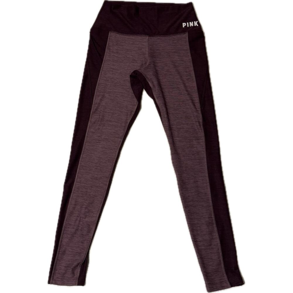PINK ULTIMATE MJ170 Colorblock Leggings Burgundy/Mauve Medium | Perf - Picture 2 of 6